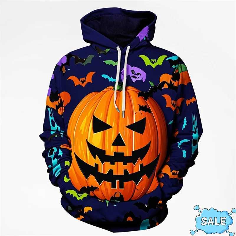 Harajuku 3D Printed Halloween Day Hoodies All Saints Day Pumpkins Graphic Hooded Sweatshirts Men Fashion Funny Pullovers Hoodie Y240920