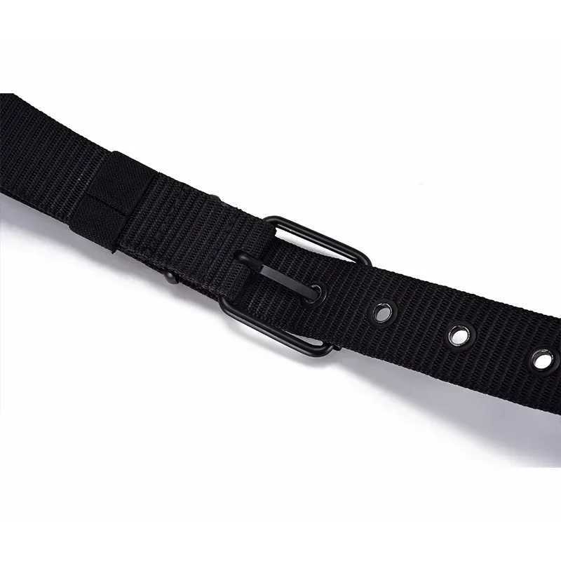Mens waist belt pin buckle leather outdoor sports porous canvas belt womens fashion jeans travel tactical belt W240920