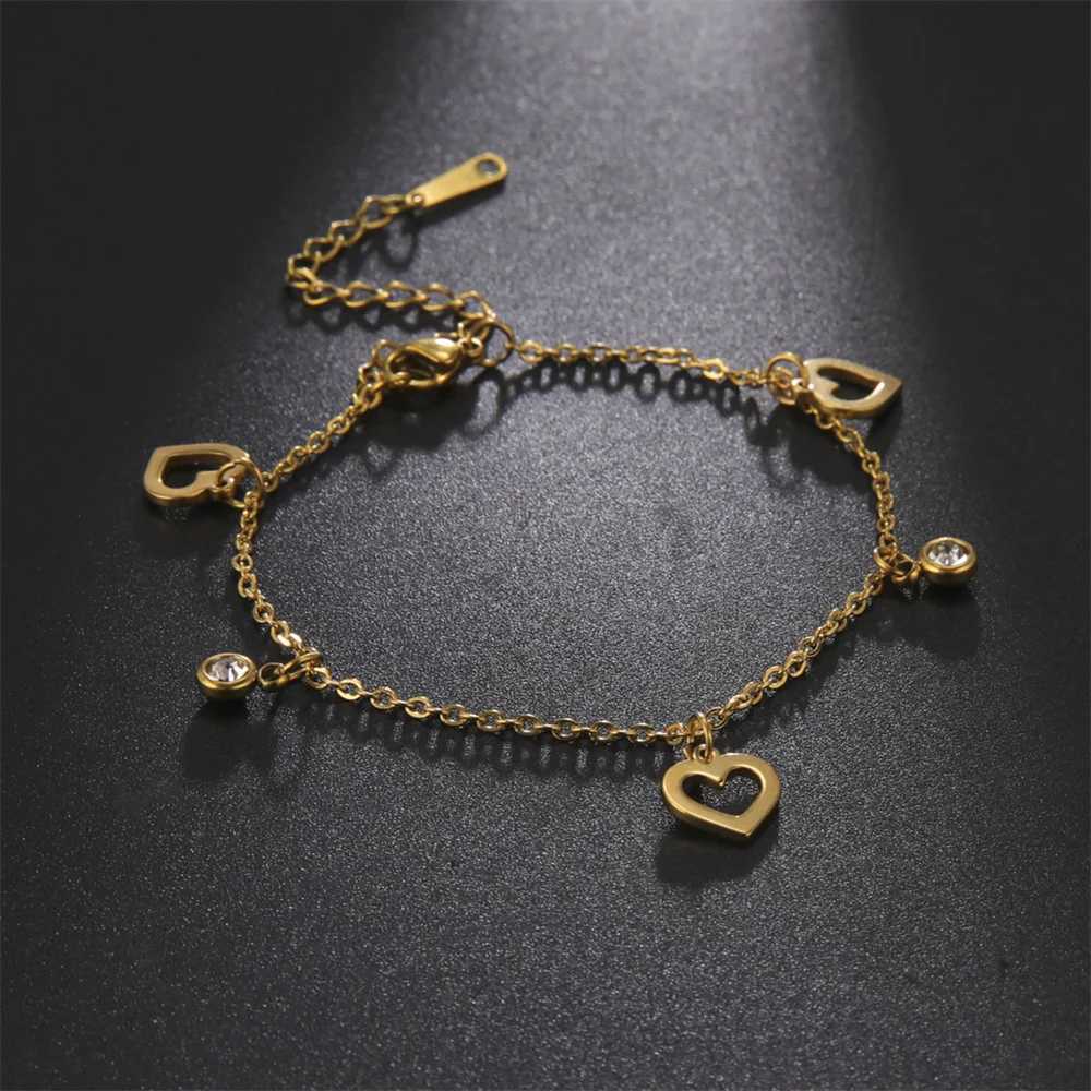 Trendy Stainless Steel Anklet Foot Bracelet Star Moon Heart butterfly Chain Anklets for Women Bracelet on the leg Jewelry Gifts Y240920