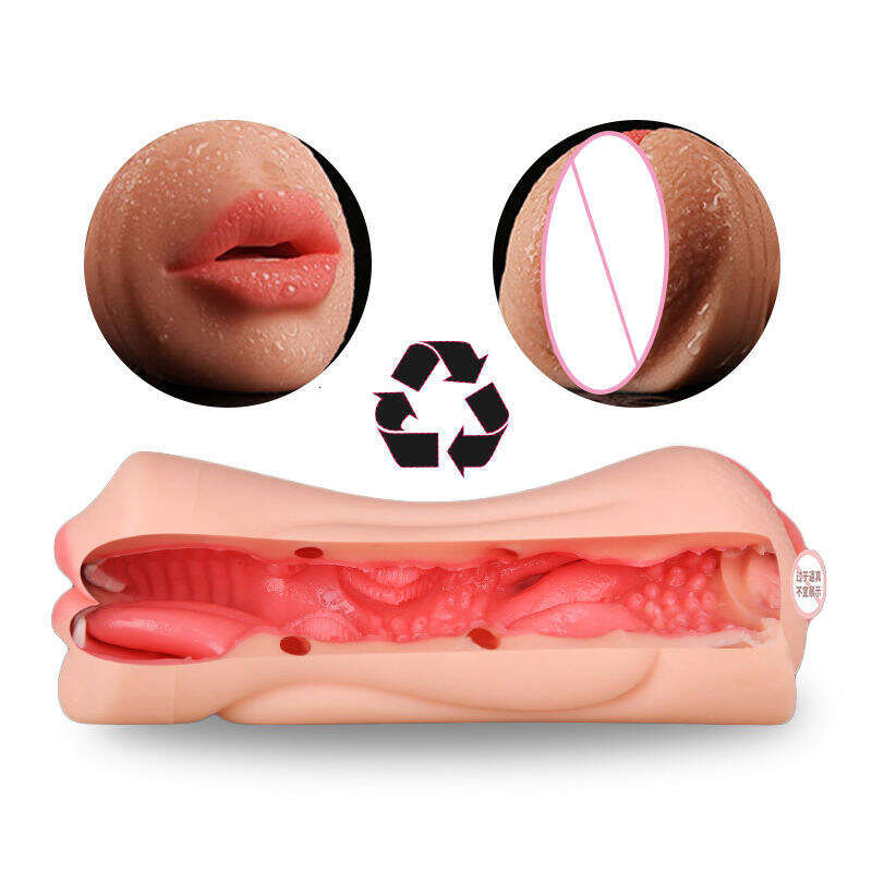 3D Realistic Vagina Masturbator Oral Mouth Aircraft Cup pocket Pussy Intimate Deep Throat Double Hole Sex Toy for Men