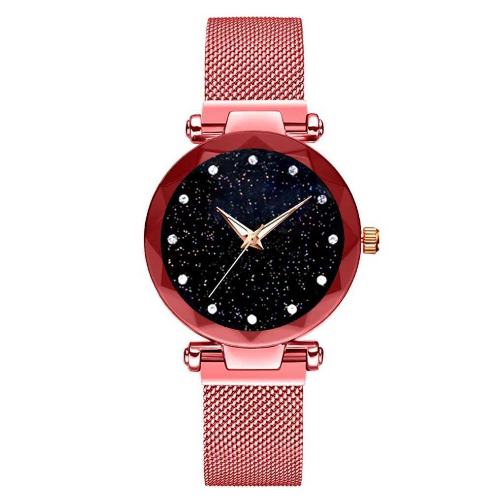 Rhinestone Round Dial Luxury Watch Solid Color Mesh Band Quartz Watches For Women Sparkly Dial Plate Business Watch Reloj MujerX240920