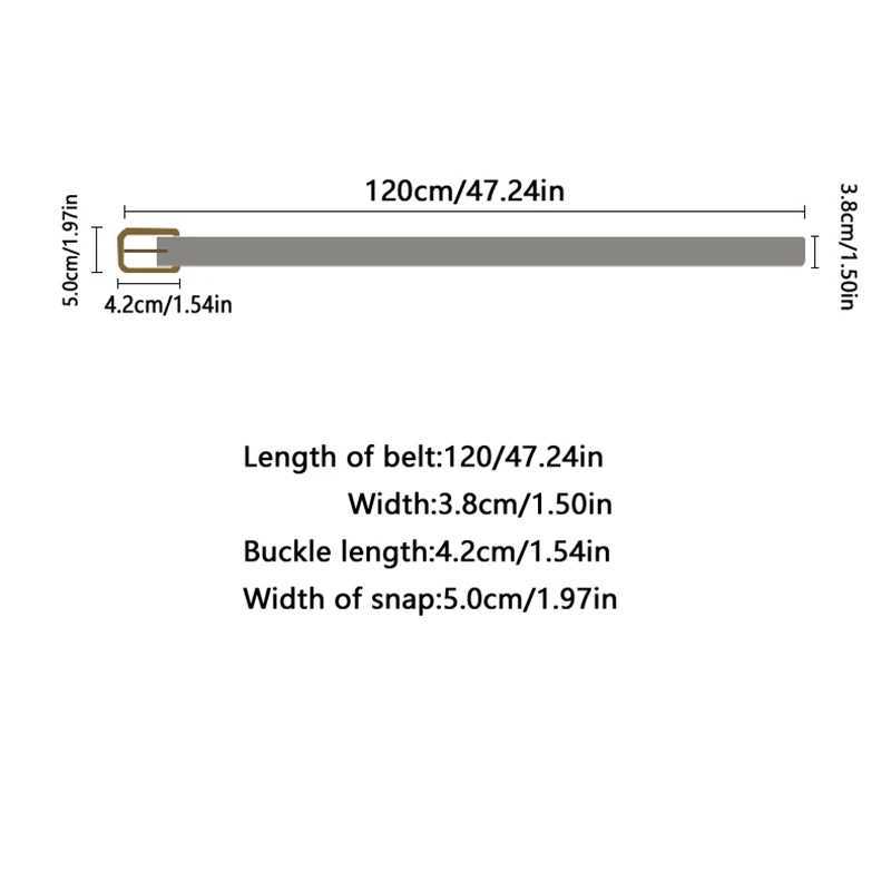 Womens and mens square buckle canvas straps without perforations Korean style fashionable and personalized woven strap trend W240920