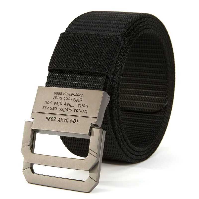 2025 mens nylon webbing fabric tactical military canvas casual fashion luxury designer jeans with mens military sports belt W240920