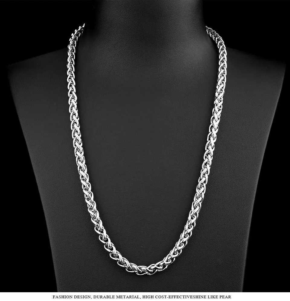 Wheat Style Necklace 316L Stainless Steel Jewelry Waterproof Men Women Trendy ChainX240919