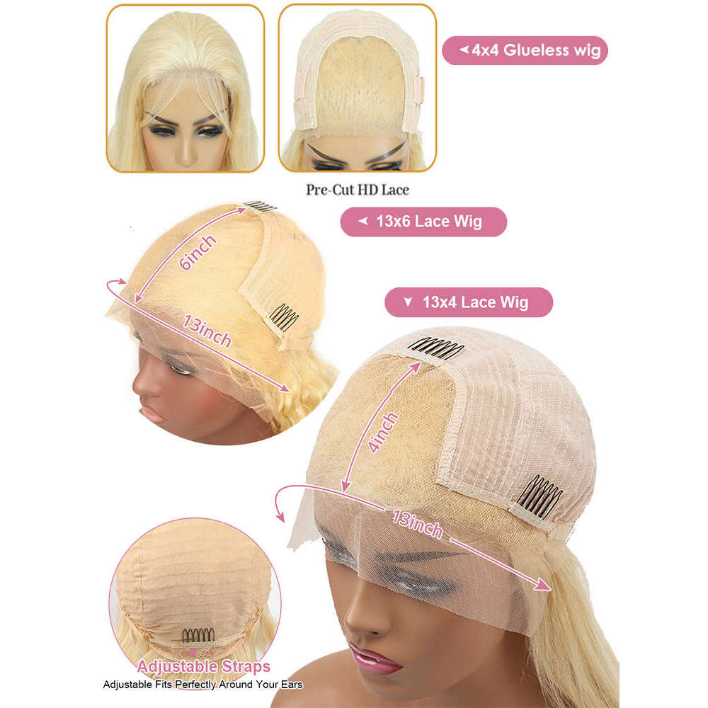 613 Blonde 13x6 Body Wave Frontal Preplucked Brazilian wig 13x4 Transparent HD Lace Front Human Hair Wigs For Women