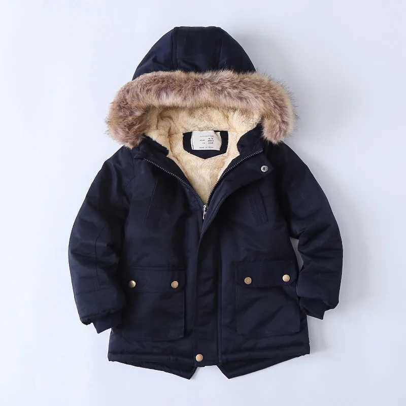 RAISE 2024 Autumn Winter Children Boy Outerwear Coat Fleece Thicken Warm Toddler Boys Hooded Jacket Kids Girls Parkas For 4-14YY240920