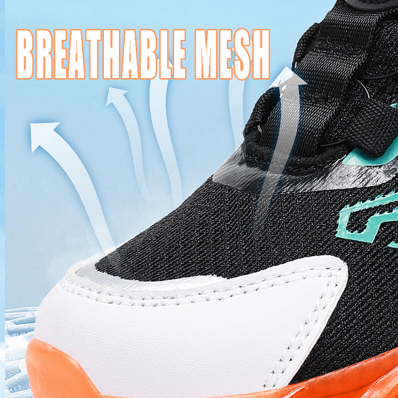 Children Sneakers for Boys Mesh Breathable Cushion Running Sports Shoes Kids student Casual outdoors basketball Shoes Anti-slip