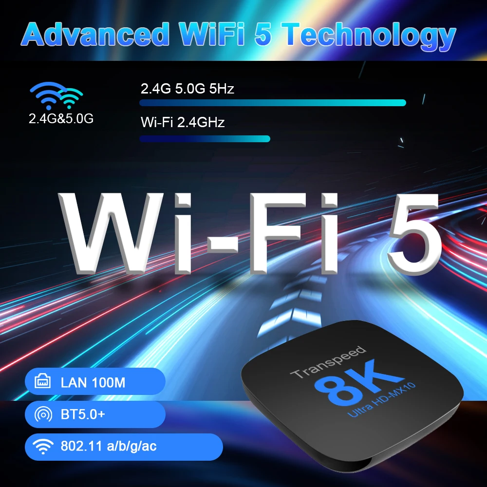 Transpeed Android 13 TV Box ATV Dual Wifi with TV Apps 8K Video BT5.0+ RK3528 4K 3D Voice Media Player Set Top Box