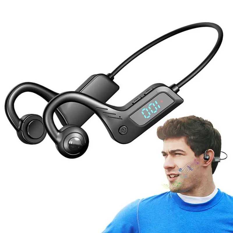 Open Ear Earbuds Digital Display Earbud In-Ear Headphones Noise Canceling Blue Tooth Earbuds Wireless For Running Sports Gym C M240920