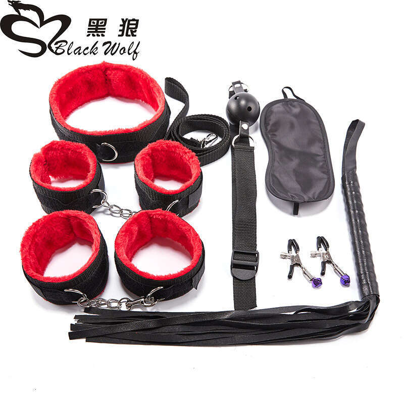 Sex toys, alternative toys, female slaves, bound whips, handcuffs, 7-piece set, adult flirting, training props wholesale
