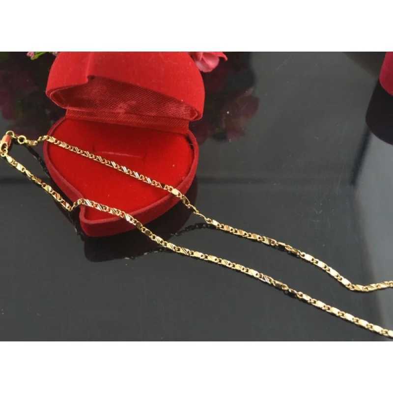 Exquisite 18K Genuine Gold Filled Golden Necklace Chain Blade Chain Necklace 16inch 3MM 16 to 30X240919