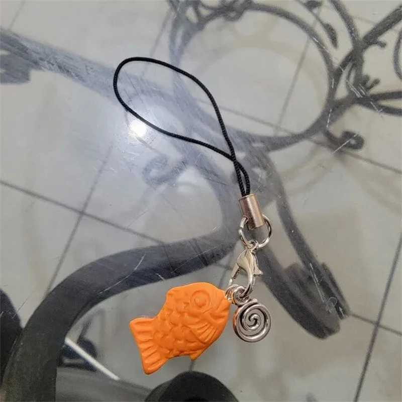 Cute Korean Fish Shaped Red Bean Pastry Snack Phone Charm Keychain Phone chainX240919