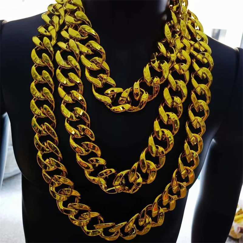 Fashion Punk Exaggerated Gold Color Thick Chain Necklace Men Personalized Jewelry DIY Waist Chain Bag Chain WholesaleX240919