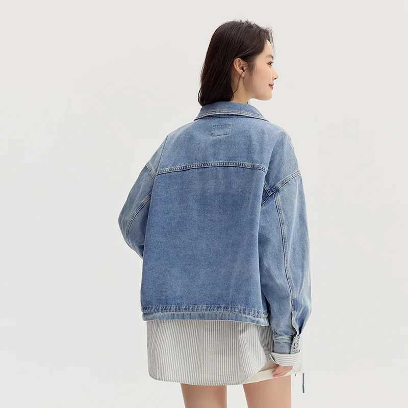 Semir Denim Jacket Women Sweet and Cool Style Personality Top Autumn Trendy Loose JacketX240920