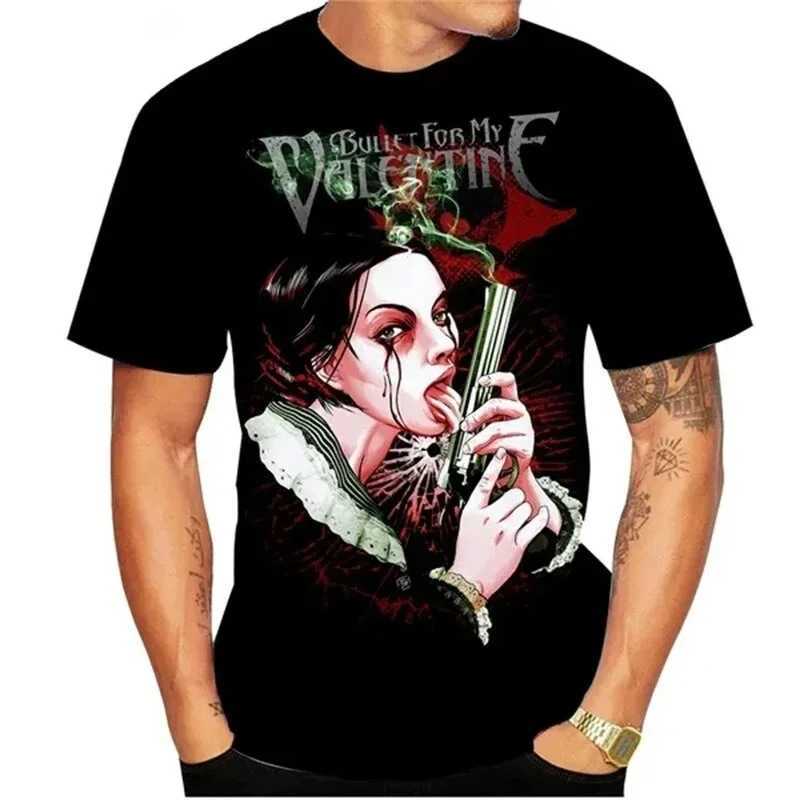 Bullet for My Valentines Day T-shirt Metal Rock Band 3D Printed Mens and Womens Casual Fashion Oversized T-shirt Top CL240913