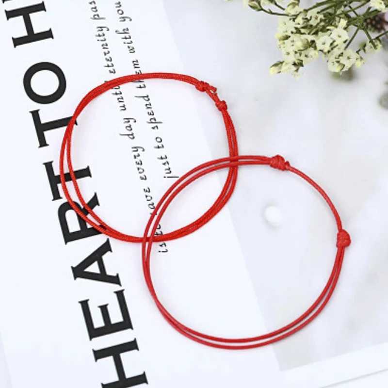 Rope Anklet Black White Red Color Adjustable Classic Men Women Summer Barefoot Adjustable And Versatile Couple Bracelets Y240920