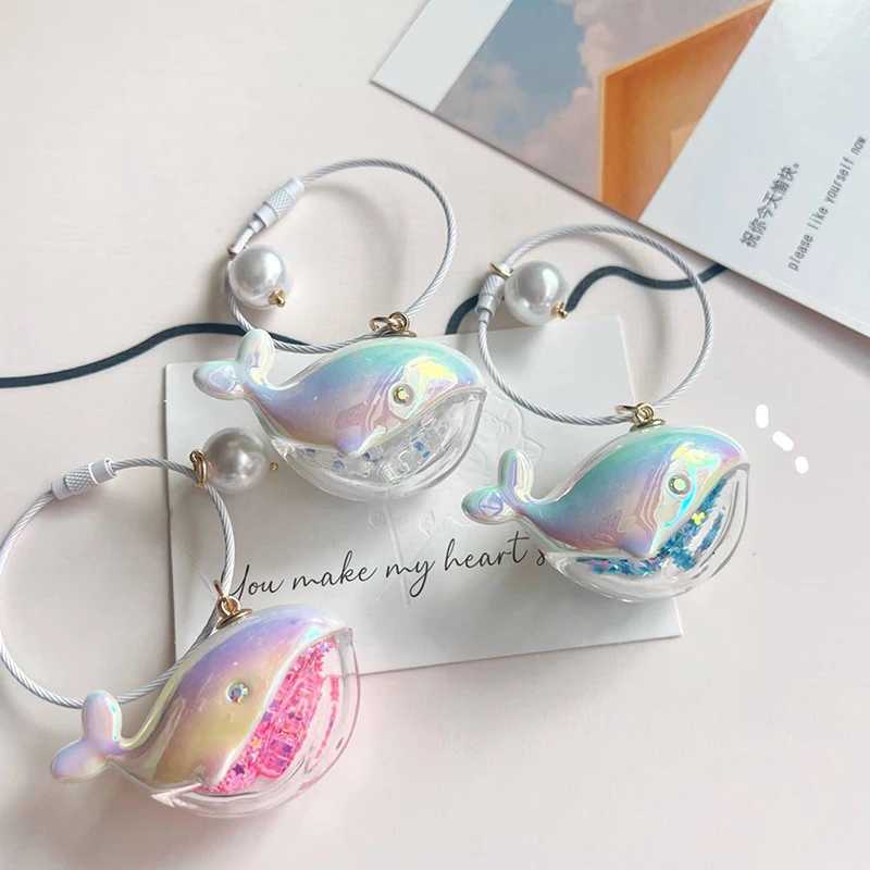 Funny Dolphin Keychain Blue Whale Keyring For Car Keys Kawaii Whale House Pendant Keyring Girls Handbag Key Chains Jewelry GiftsX240919