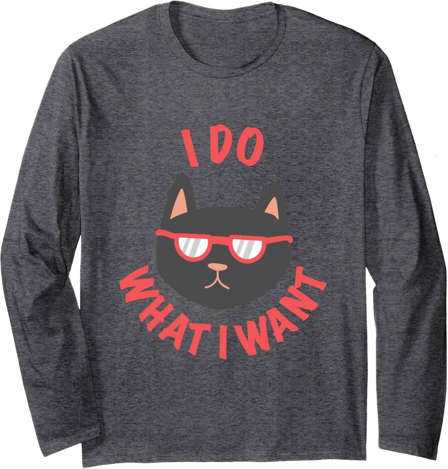 Long Sleeve Shirts for Men sweatshirt Fun Cat I Do What I Want Cute Cool Kitten Gift Long Sleeve Tee Streetwear Casual tops clothes