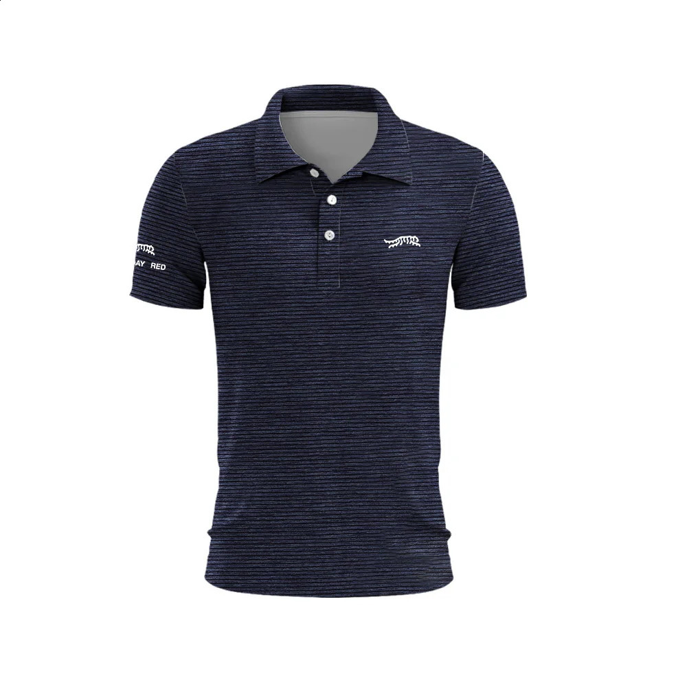 Tiger Woods Golf Sun Day Red Polo Shirt Mens Summer TShirt Top Quick Drying Club Button Up 240919