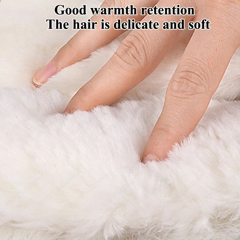 Natural sheepskin heating pad is used for warm and thick cashmere feet winter template warm and plush insole pad 240919