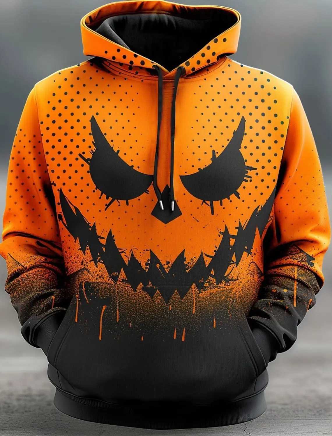 Halloween Mens Graphic Hoodie Pumpkin Prints Classic Casual 3D Pullover Holiday Fashion Hoodies Thin Style Long Sleeve Hooded Y240920
