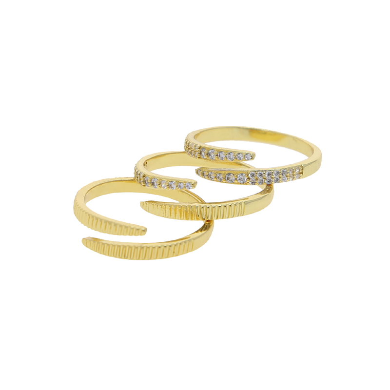 Gold Open Finger Rings Micro Pave Bg Cubic Zirconia | Bride Wedding Jewelry Gifts