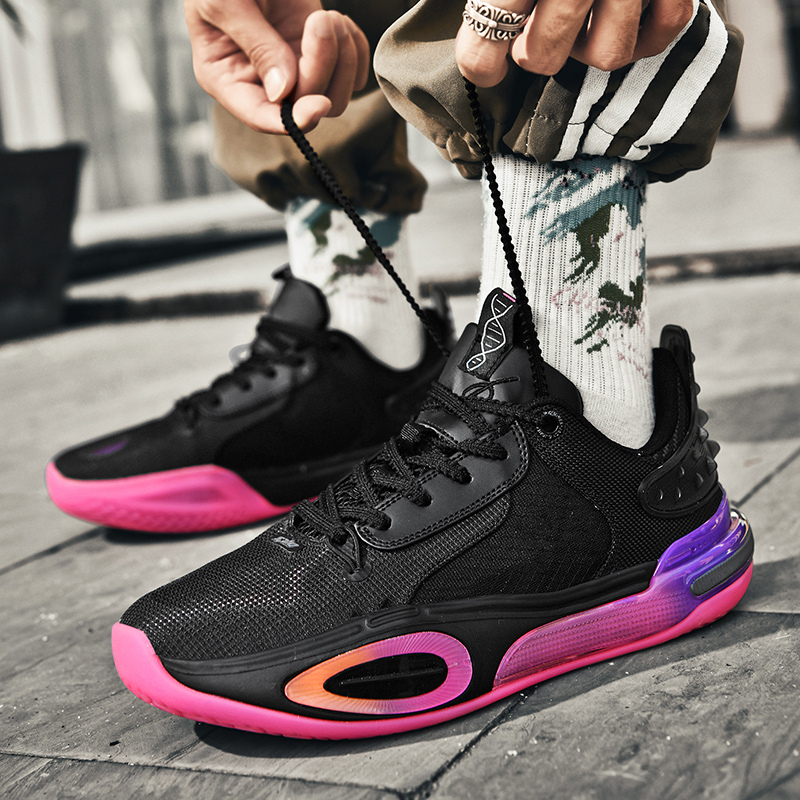 quality High Men's Sneakers Fashion Pink Basketball Tennis For Outdoor Anti-slip Sports Men Shoes Gym Trainers 8f7f