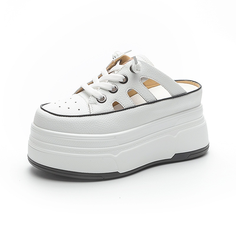 Thick soled toe half slippers women in summer 2024, new style for outerwear. One foot lazy shoes, sponge cake, casual and fashionable sandals