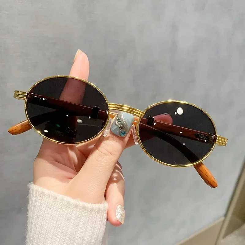 Wooden Fashion Sunglasses Women Vintage Oculos Sunglasses for Men Oval Designer Glasses Tredning Sun Lentes Luxury Gafas LunetteX240920