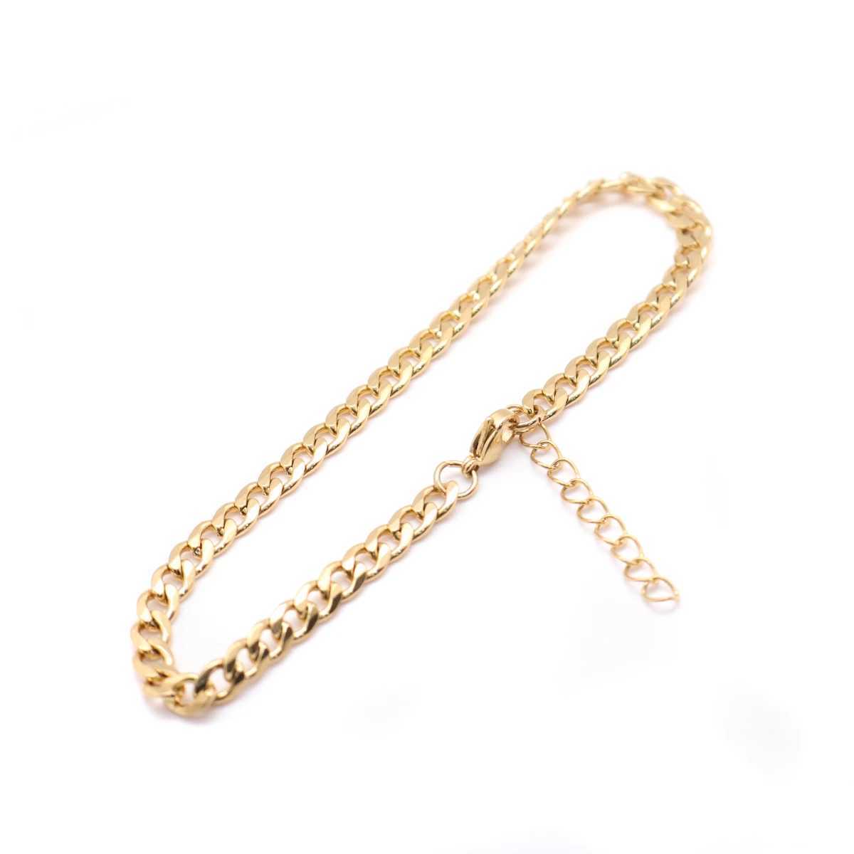 304 Stainless Steel Anklet Gold Color Oval For Women Beach Foot Jewelry Leg Chain Ankle Bracelets Women Accessories 1 Piece Y240920