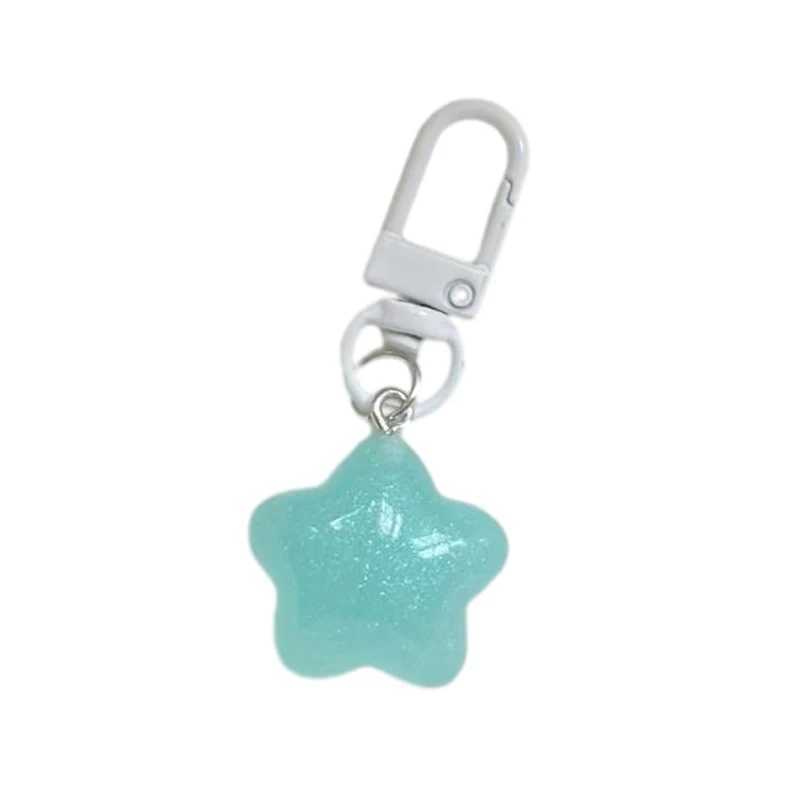 Jelly Pentagram Plastic Keychain Stars Pendant Keyring For Girls Backpack Charm Headphone Case Accessories Creative Couple GiftsX240919