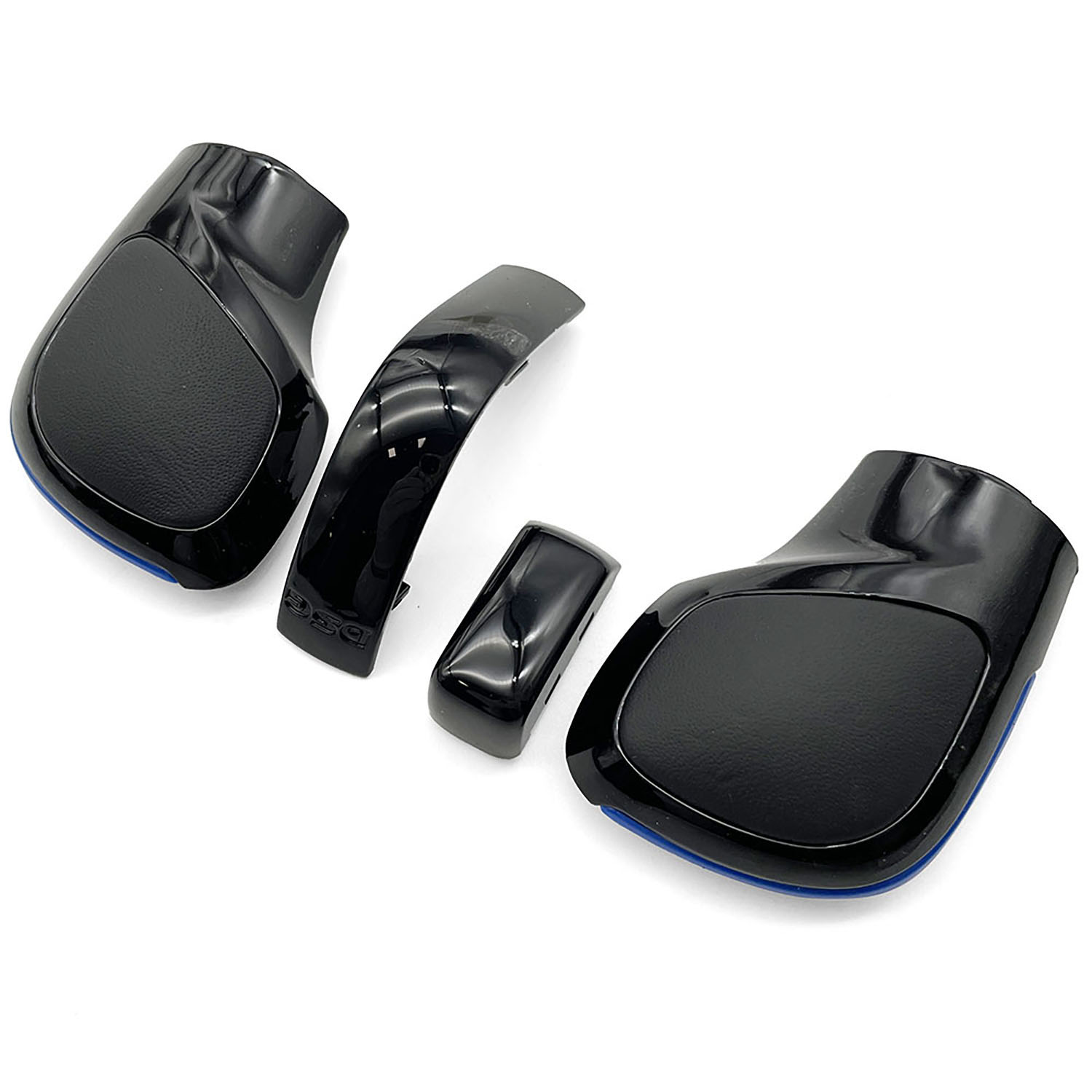 Black Leather Gear Shift Knob Side Cover With Shiny DSG For Golf 6 7 R GTI Passat B7 B8 CC R20 Jetta MK6 GLI