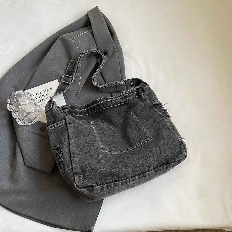 MUDUO Fashion Simple Retro Jeans Womens Shoulder Shopping Bag Cowboy Handbag Girls Wallet Carteira Bolsa Feminina 240919