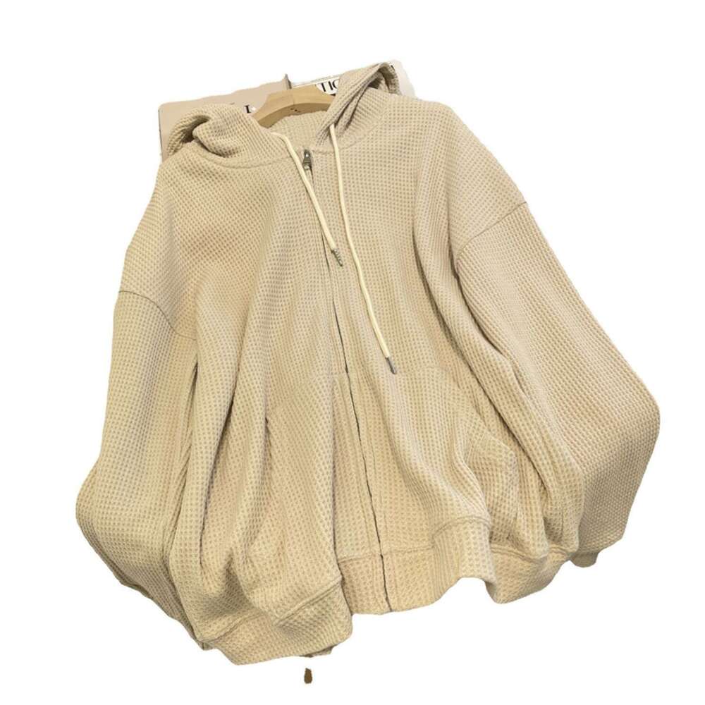 Hallowmas Huafu Ge Hooded Sweatshirt for Women Autumn New Style Loose Slimming Niche Design Sense Spring and Summer Jacket Womens Zipper Cardigan Autu