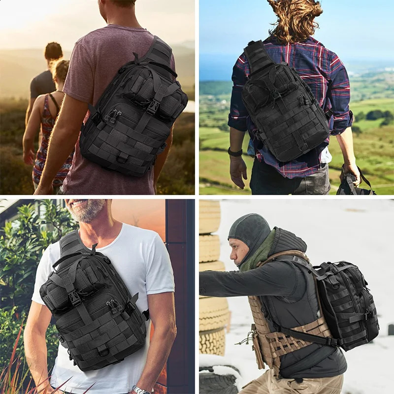 Tactical sling backpack Versatile luggage waterproof EDC Rucksack bag used for outdoor hiking and camping 240919