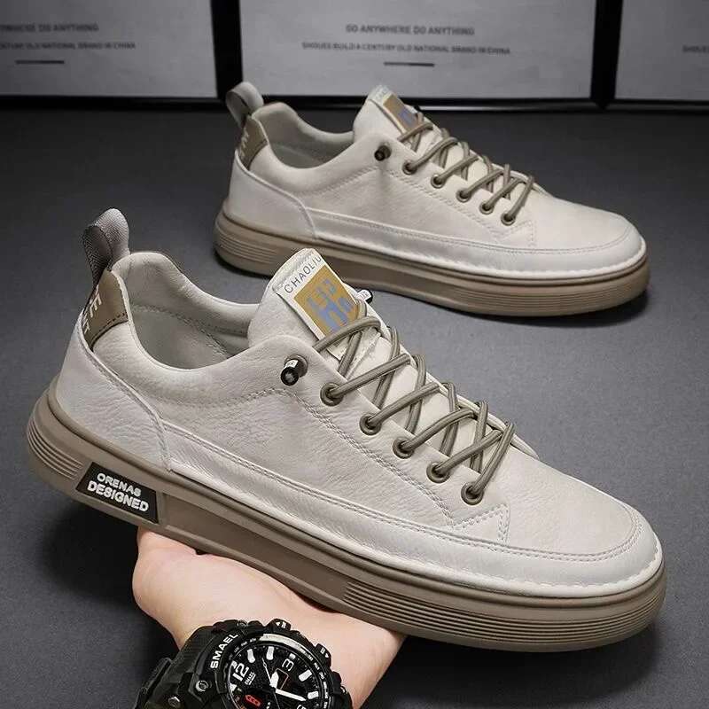 Casual Sneakers Leather Comfy for Walking Hiking Jogging Sport Trainers Men Shoes