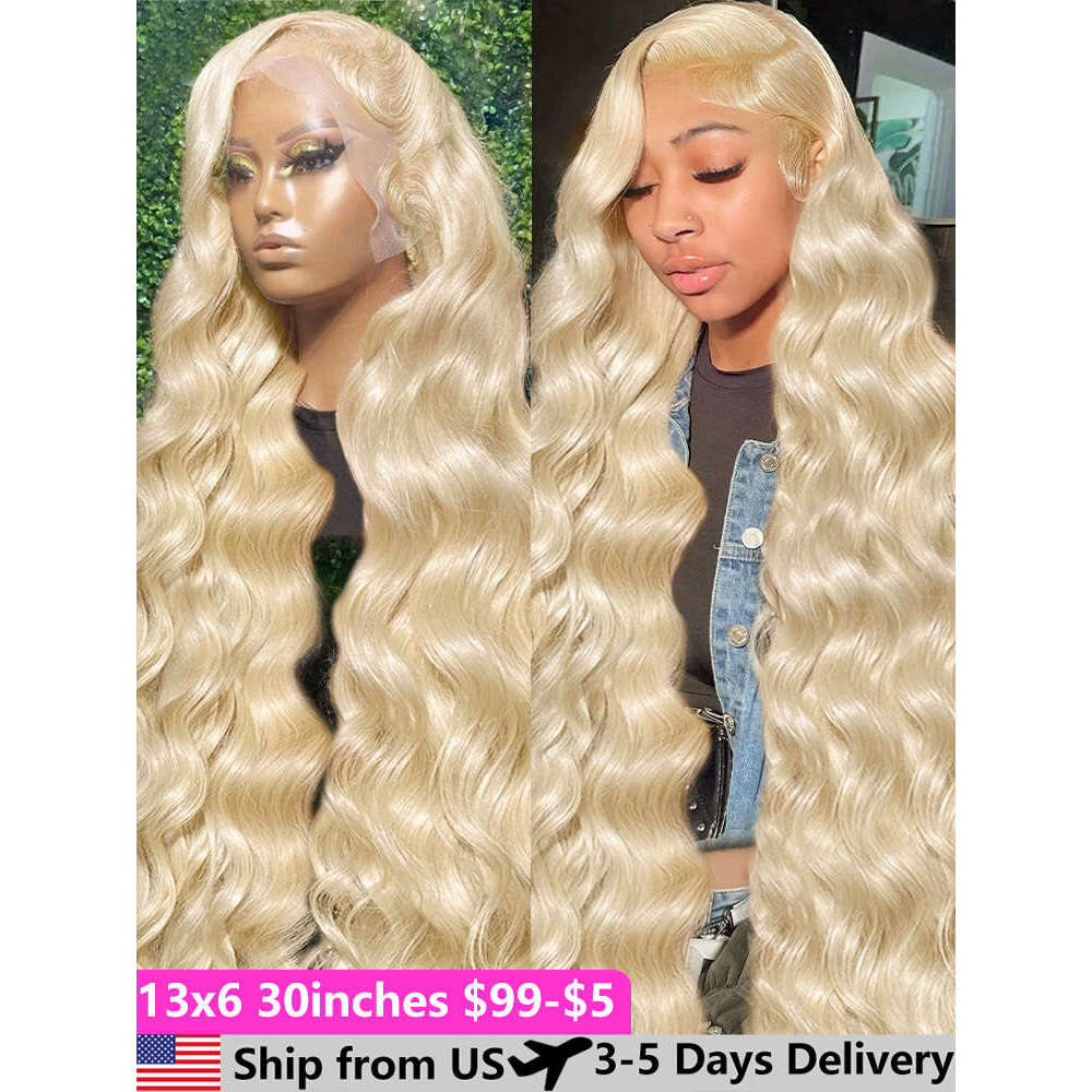 613 Blonde 13x6 Body Wave Frontal Preplucked Brazilian wig 13x4 Transparent HD Lace Front Human Hair Wigs For Women