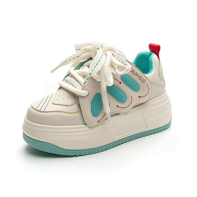 New thick bottomed sponge cake with a 7cm increase inside, street photo versatile bread shoes, Korean version casual sports shoes for women