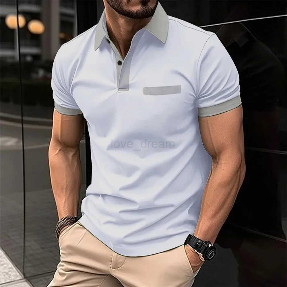 Summer New Mens Short Sleeve Polo Shirt 3d Printing Business Casual Breathable Stripes Polo Shirt Mens Clothing Tops T-ShirtsXJ240920