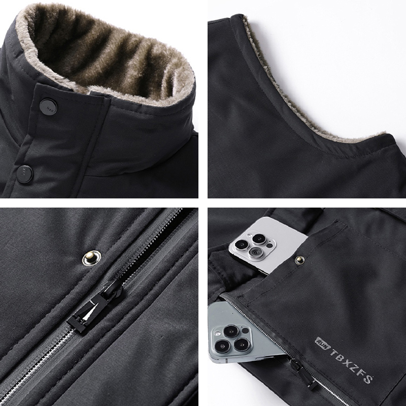 Plus Size 7Xl Winter New Thick Warm Men Fleece Waterproof Sleeveless Jacket Autumn Outdoor Windproof Tactical Vest Man