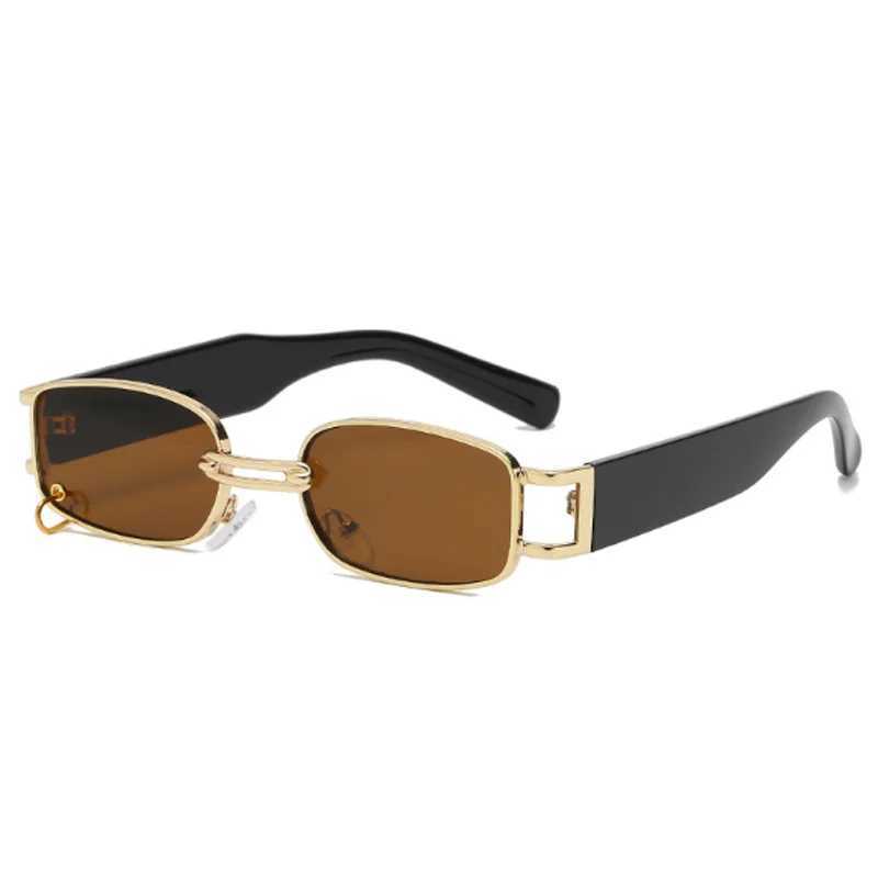 Fashion Punk Square Sunglasses Women Luxury Brand Small Frame Sun Glasses Female Rectangle Metal Mirror Oculos De Sol FemininoX240920