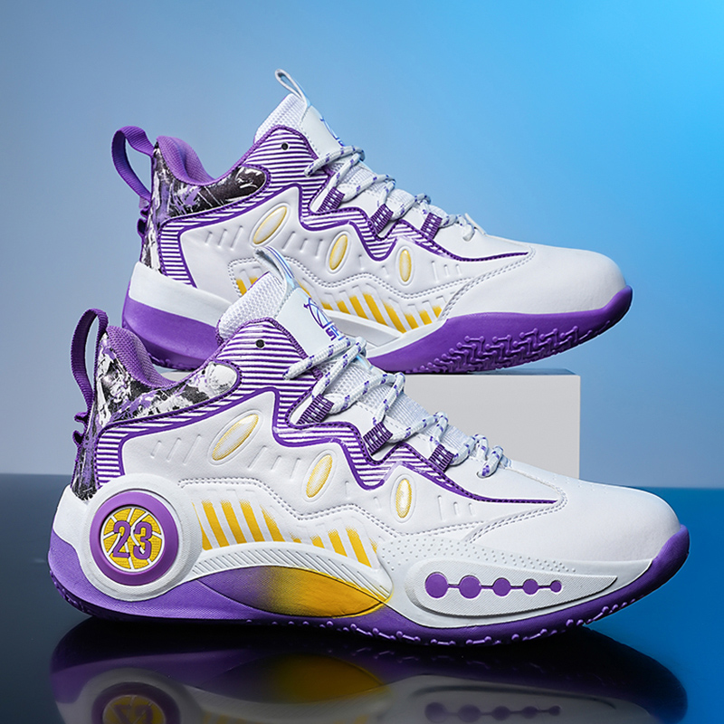 Men's Basketball Shoes Breathable Cushioning Non-Slip Wearable Sports Shoes Gym Training Athletic Basketball Sneakers for Women