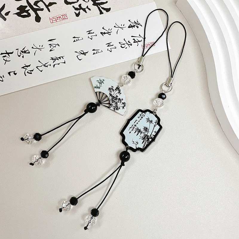 1Pc Chinese Style Anti-lost Phone Lanyard Retro Tassel Pendant Keychain Bag Charms Backpack Hanging Decoration Fashion JewelryX240919