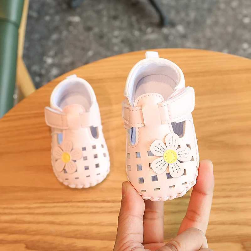 0-18M NEW Girl Ventilate Cute Little Bear Baby Sandals Infant Girls Shoes Princess Rubber Sole Non-slip Toddler First Walkers M240920