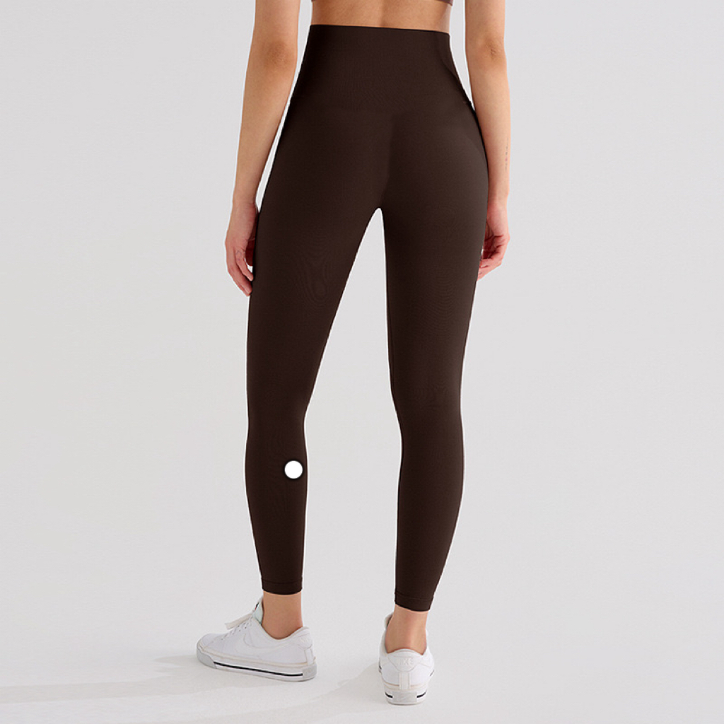 lycra fabric Solid Color Women yoga pants High Waist Sports Gym Leggings Elastic Fitness Lady Outdoor Sports Trousers jump Pilates close skin no awkward