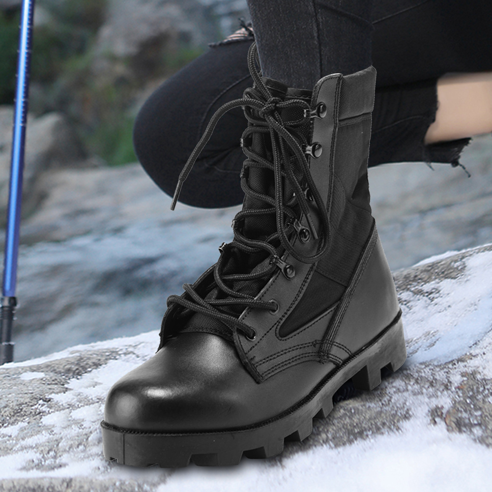 Men Military Tactical Breathable Outdoor Hiking Desert Combat High-top Winter Lace Up Trekking Boots ddmythur