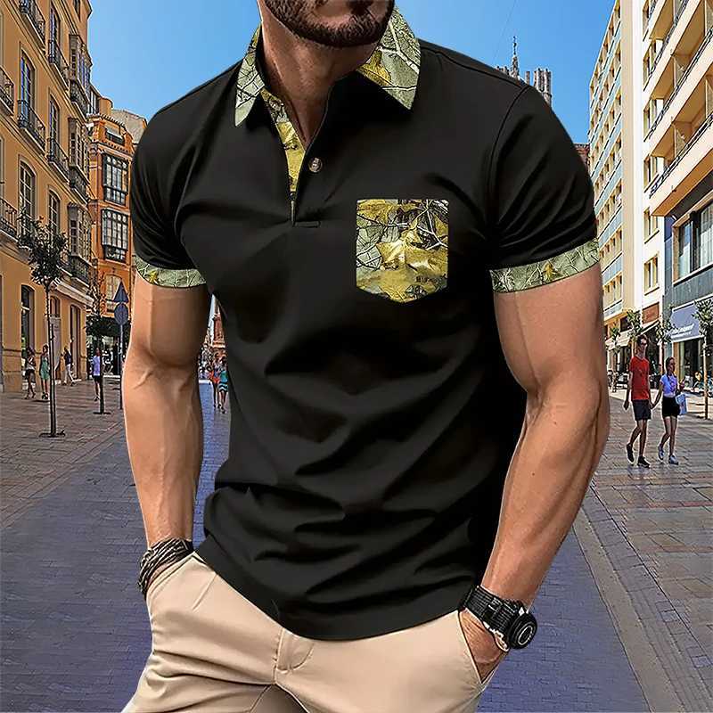 Summer Mens Short Sleeve Polo Shirt Business Office Fashion Collar Shirt Mens Sports and Leisure T-shirt XJ250725