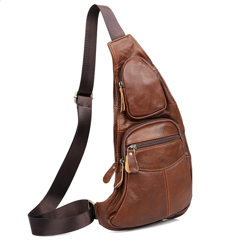 Mens small PU leather casual business shoulder bag cross body travel sling messenger hanging chest 240919
