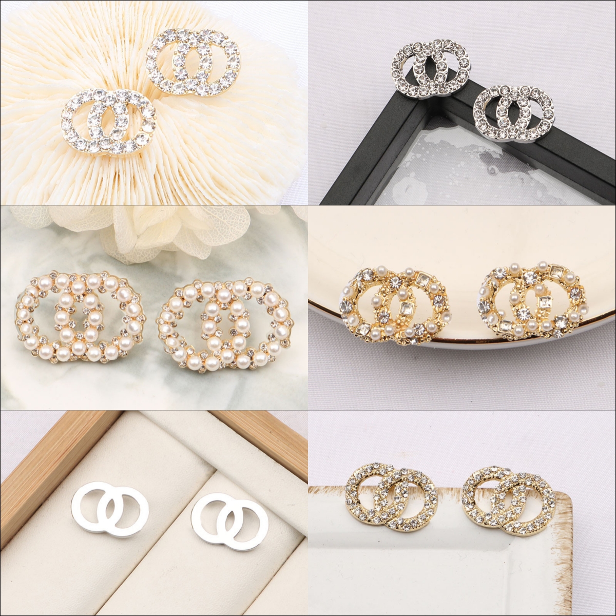 Simple Gold Plated Designers Letters Stud Alloy Geometric Famous Women Round Crystal Rhie Pearl Earring Jewerlry Love Gifts 19Style
