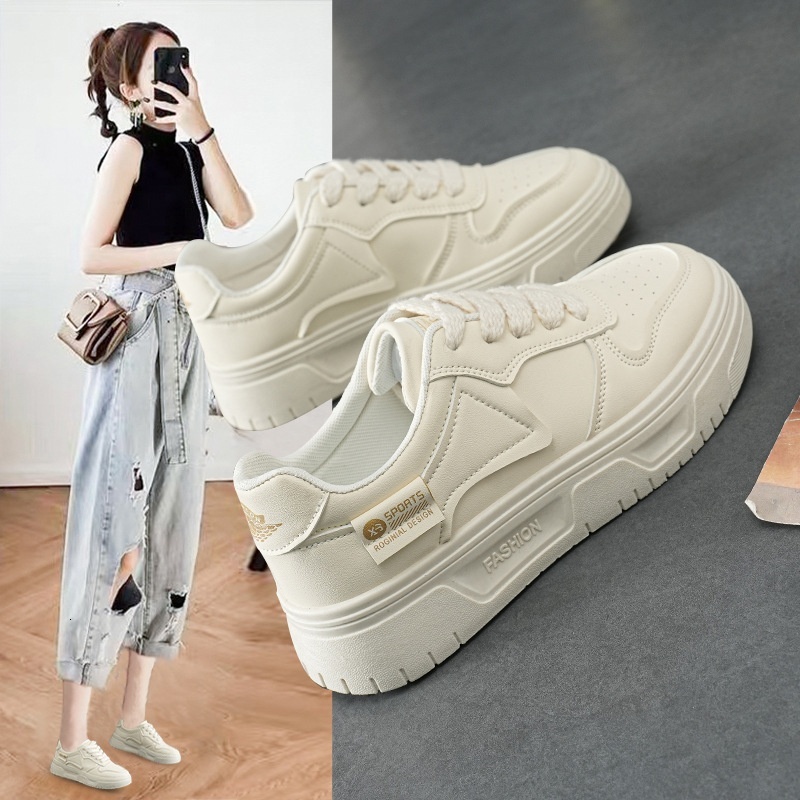 Spring versatile student 2024 spring new white women's niche design board shoes 7801